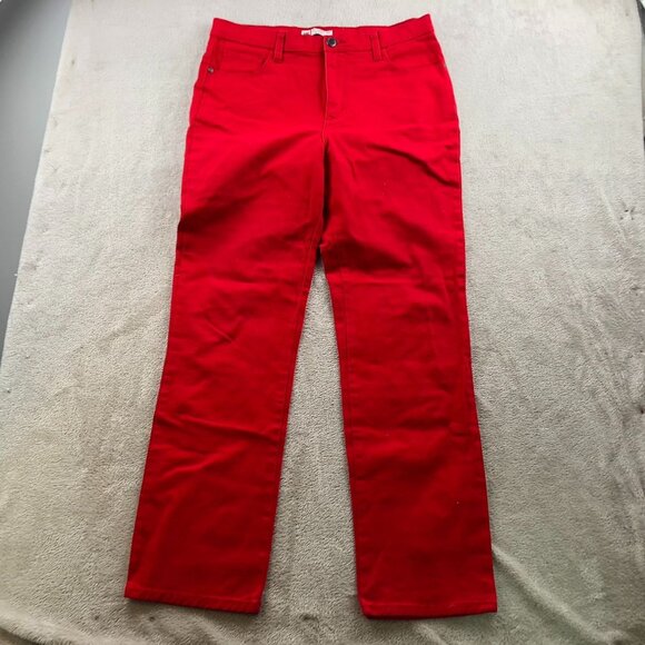 Lee Womens Pants Size 31 Measured Straight Leg Classic Red Twill Travel Casual - Picture 10 of 11